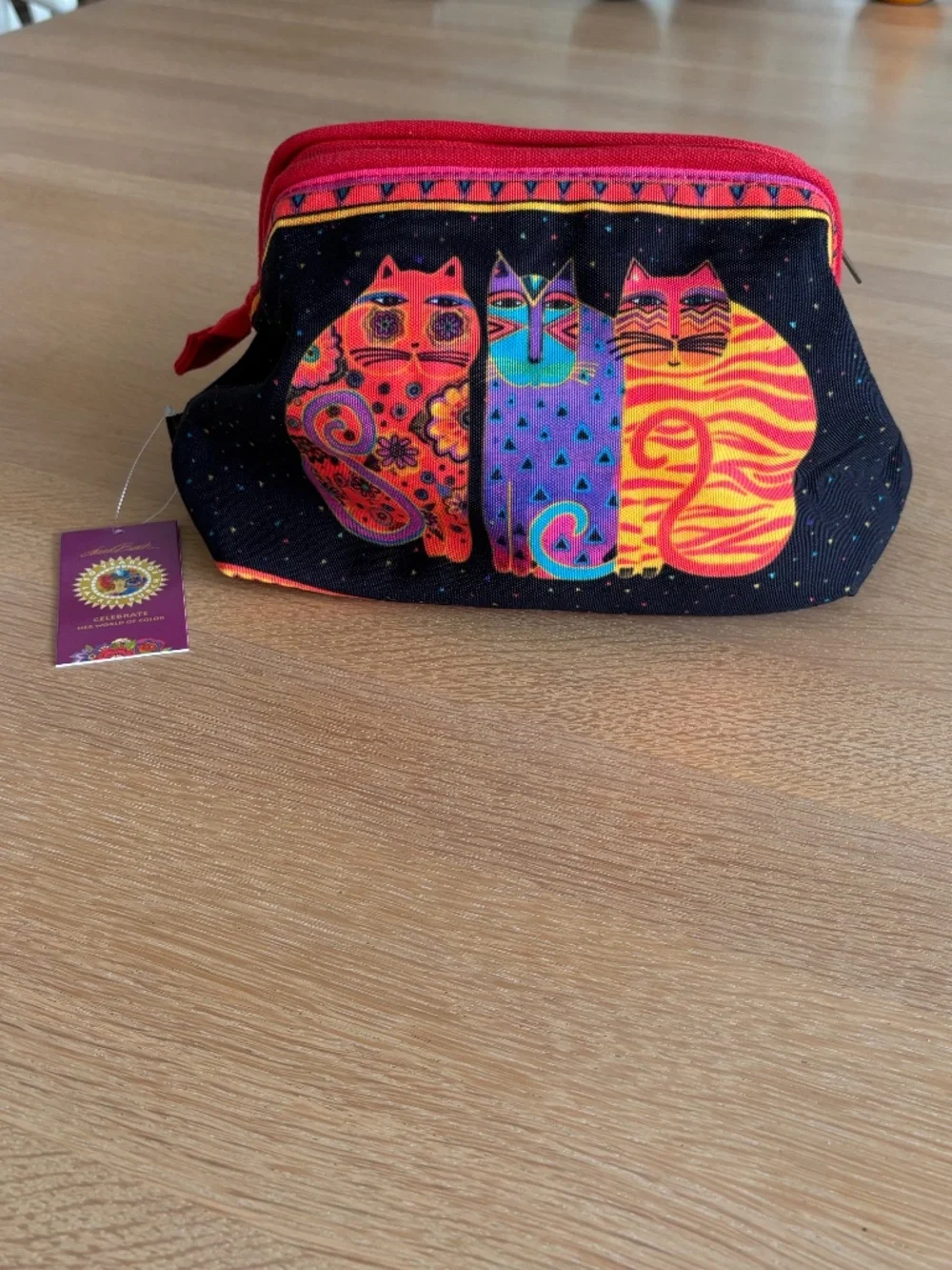 NWT Laurel Burch Cats Toiletry Cosmetic Bag